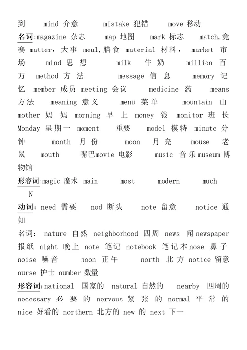 2023年中考英语高频词汇汇总