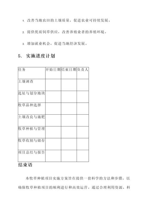 牧草种植项目实施方案