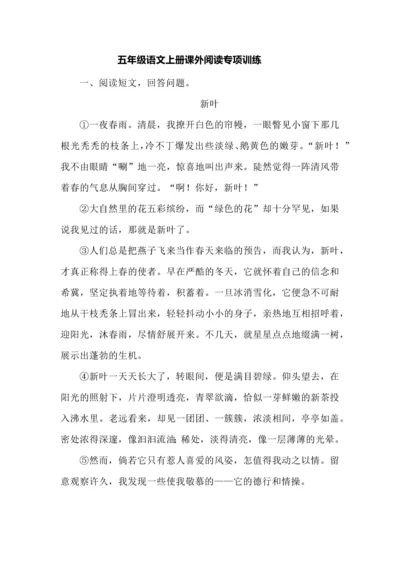 五年级语文上册课外阅读专项训练.docx