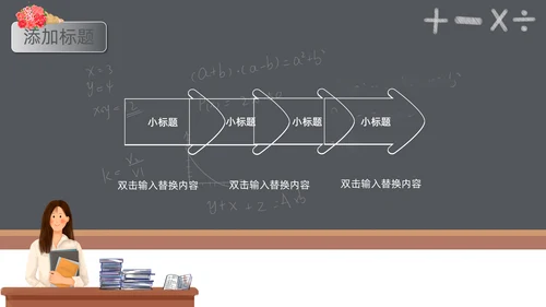 卡通黑板风暑假班招生啦通用PPT模板