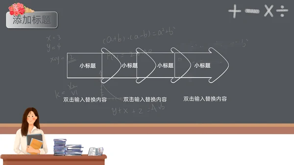 卡通黑板风暑假班招生啦通用PPT模板