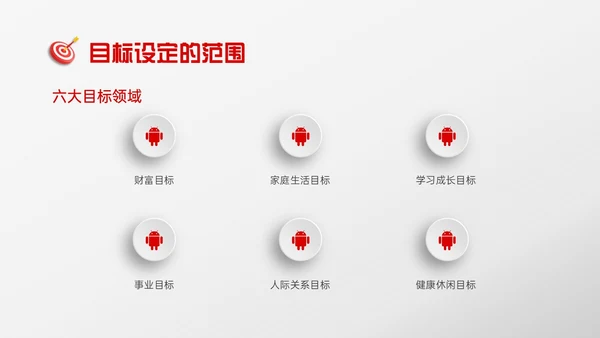 红色微粒体风格目标管理主题班会PPT模板自我管理