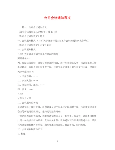 精编之公司会议通知范文.docx