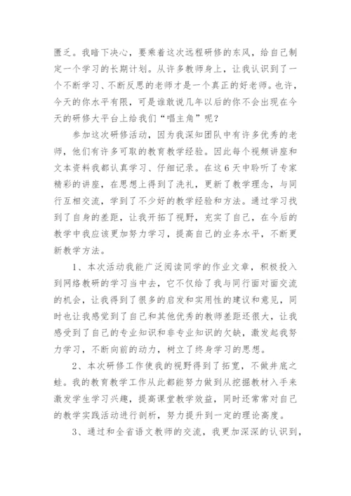 教师个人网络研修学习总结.docx