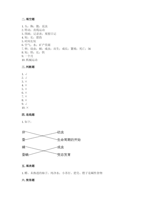 教科版小学科学三年级下册期末测试卷含完整答案【网校专用】.docx