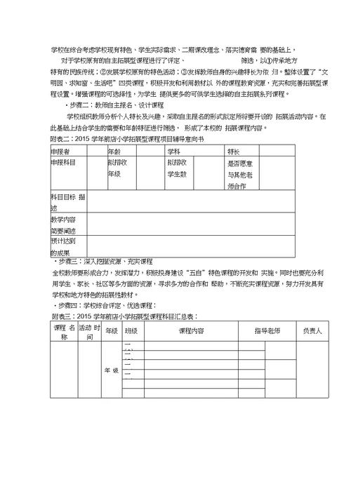 (完整版)小学拓展性课程实施方案