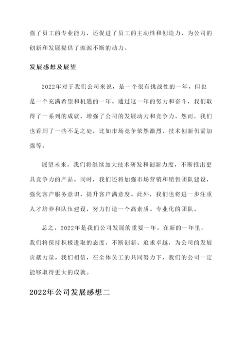 2022年公司发展感想