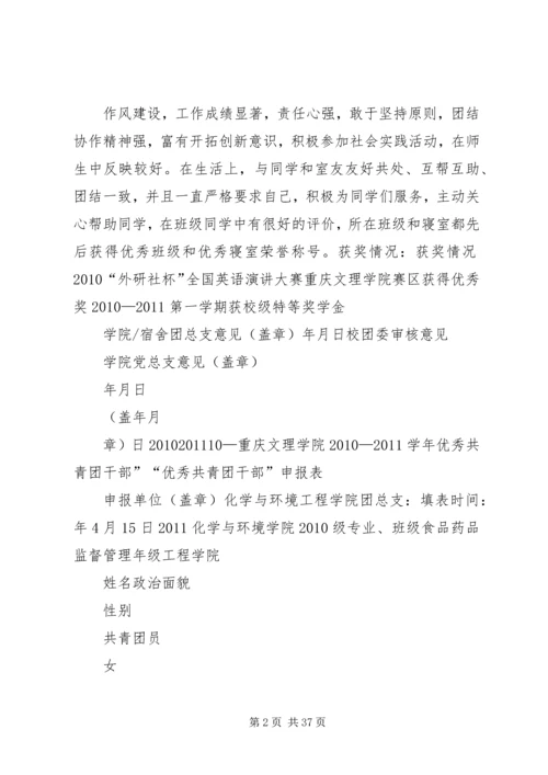 优秀共青团干部申请.docx