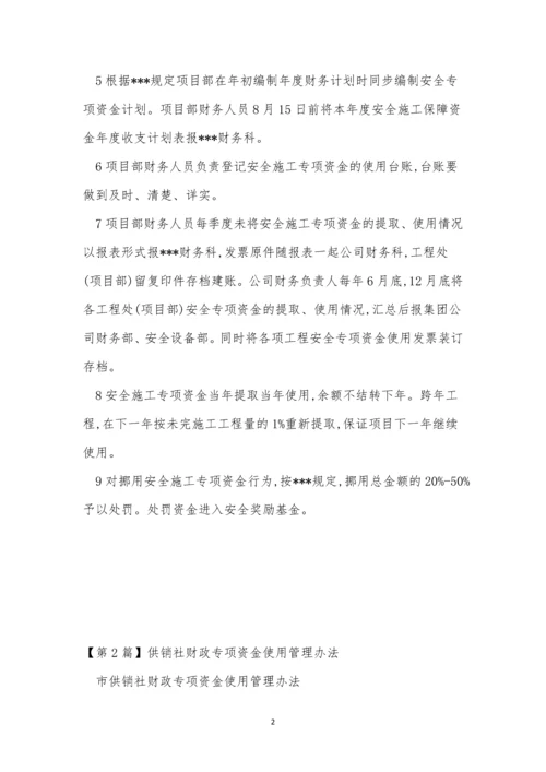 专项资金管理制度文档(10篇).docx