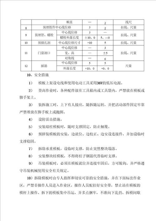 XX框架结构模板工程施工方案