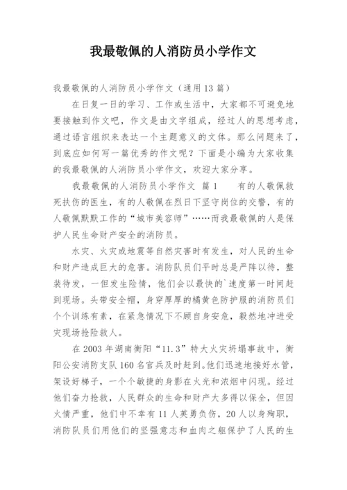 我最敬佩的人消防员小学作文.docx