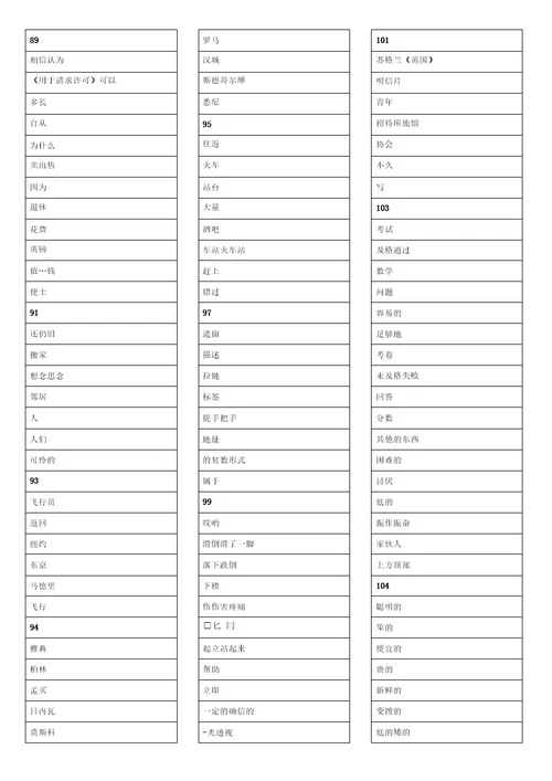 完整版新概念英语14册单词表打印版