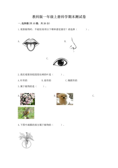 教科版一年级上册科学期末测试卷精品【模拟题】.docx