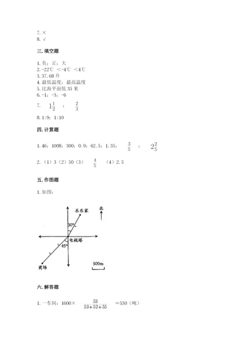北师大版小学六年级下册数学期末综合素养测试卷及答案（网校专用）.docx