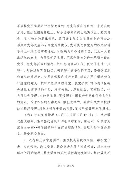 水库党支部保先活动整改提高阶段实施意见 (3).docx