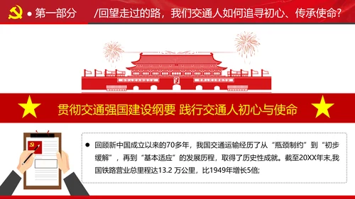 贯彻交通强国建设纲要践行交通人初心与使命交通专题党课PPT