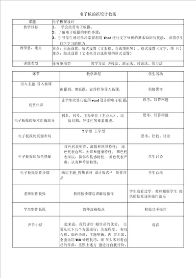 电子板报的设计教案