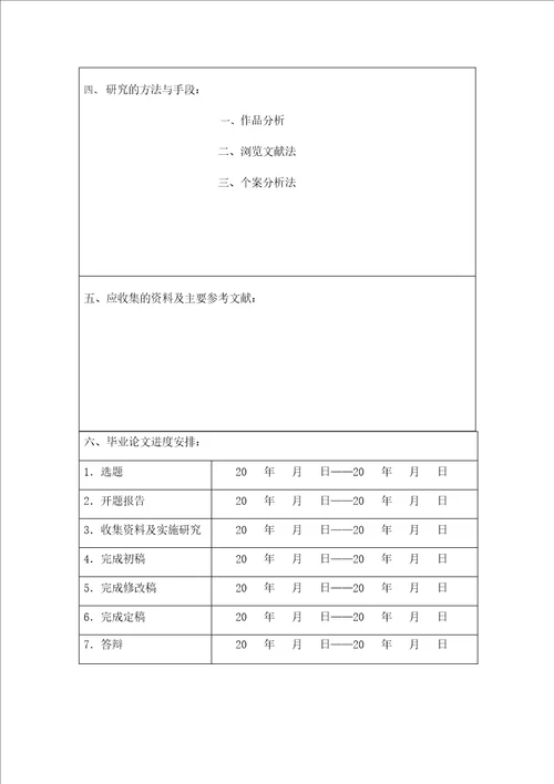 山西师范大学毕业论文开题报告范文