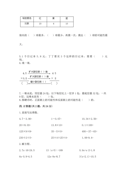 小学五年级上册数学期末考试试卷（各地真题）word版.docx