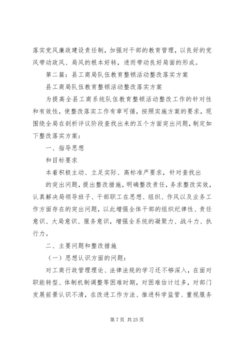 第一篇：县工商局党组队伍教育整顿自查整改报告.docx