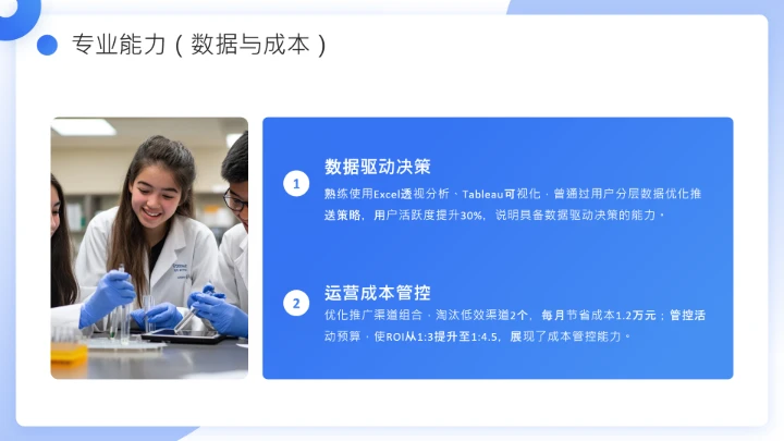 蓝色简约通用版大学生求职个人综合展示职业生涯规划（运营方向）