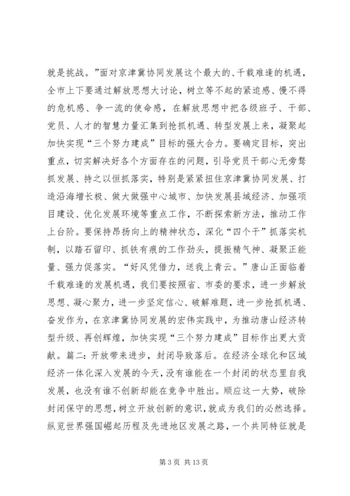 解放思想抢抓机遇奋发作为协同发展学习心得.docx