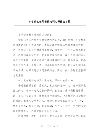 小学语文教师暑假培训心得体会5篇.docx