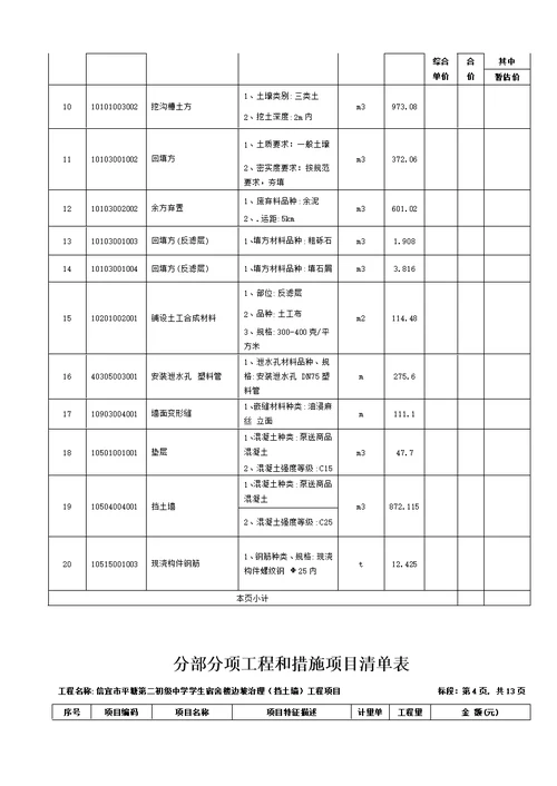 平塘第二初级中学学生宿舍楼边坡治理挡土墙工程项目招标文件