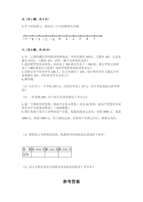 小学毕业班数学检测题及参考答案（夺分金卷）.docx
