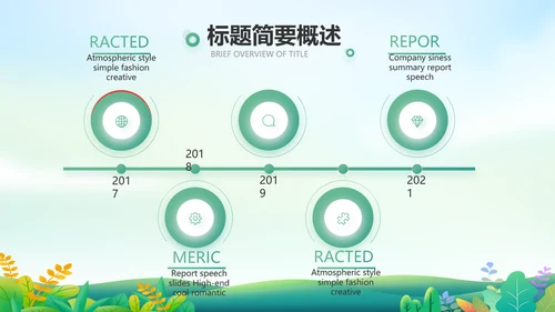 绿色小清新约会春天春季旅游相册PPT