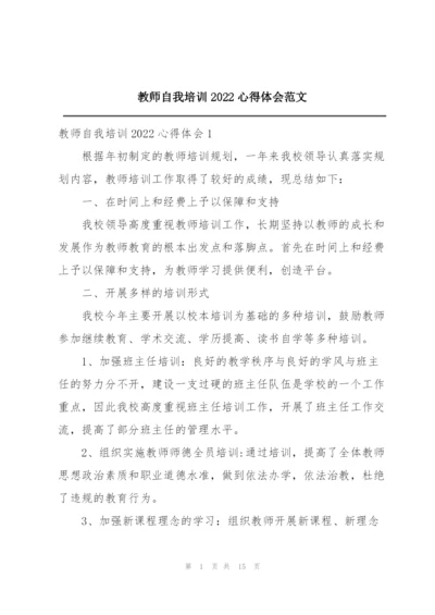 教师自我培训2022心得体会范文.docx