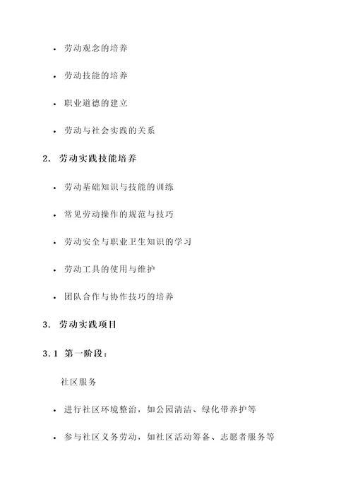 大学生劳动教育实践课方案