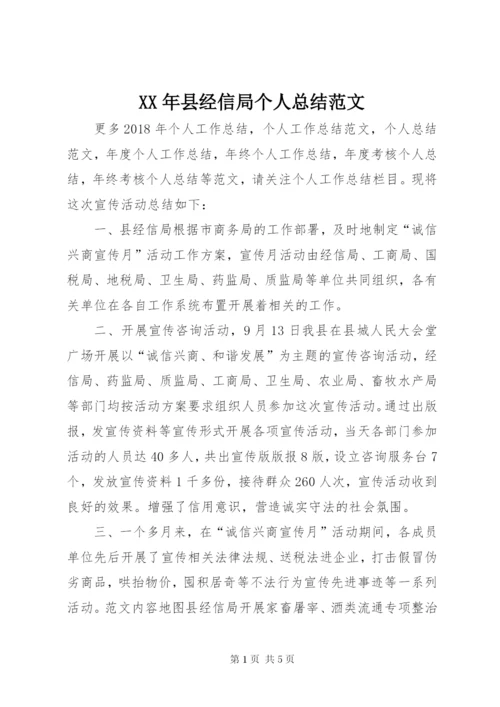 某年县经信局个人总结范文.docx