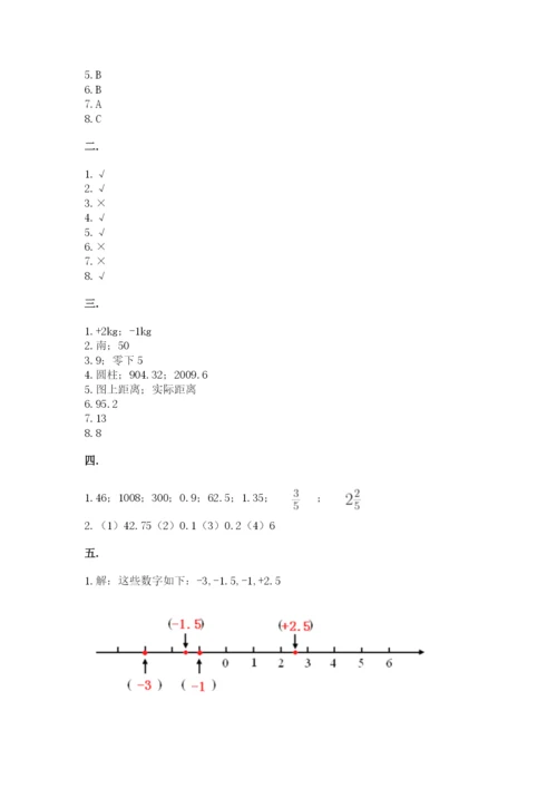 最新人教版小升初数学模拟试卷【夺分金卷】.docx