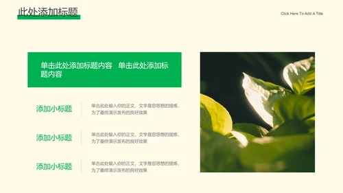 绿色简约生态行业通用PPT演示模板