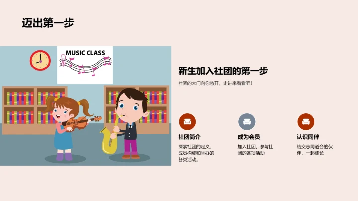 社团成员成长指导PPT模板
