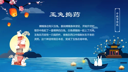 传统节日民俗中秋节介绍PPT模板月饼团圆