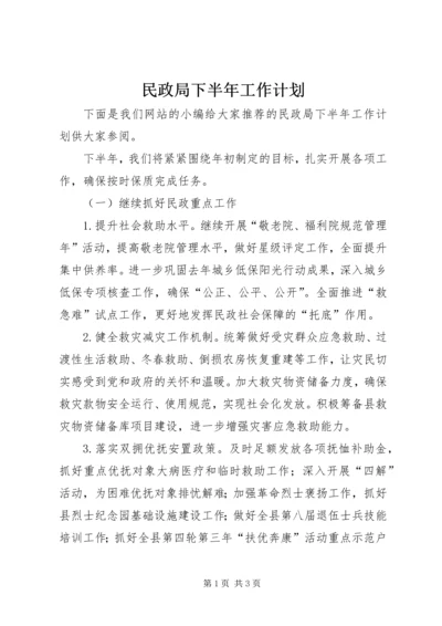 民政局下半年工作计划 (4).docx