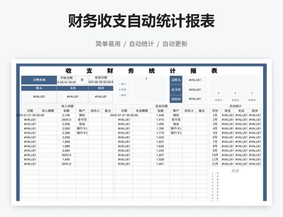 财务收支自动统计报表