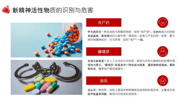 红色简约风远离毒品PPT