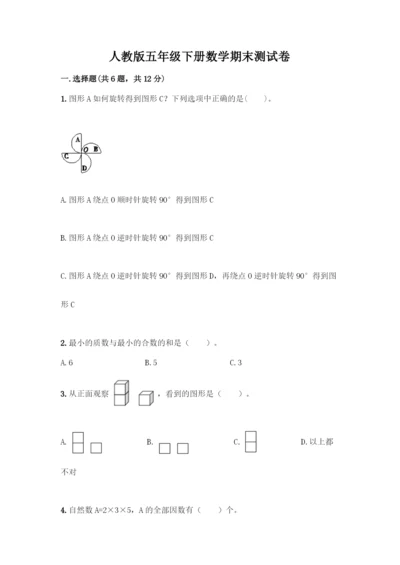 人教版五年级下册数学期末测试卷丨精品(典型题).docx