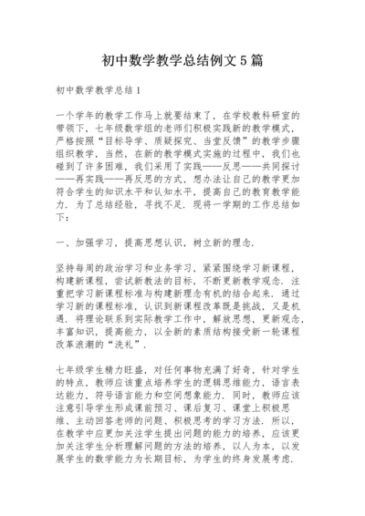 初中数学教学总结例文5篇.docx