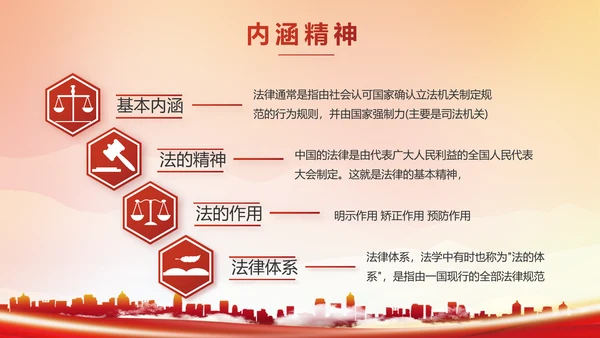 红色大气法治讲座宣传动态PPT
