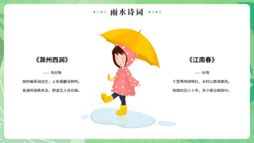 雨水节气燕子元素通用PPT绿色模板
