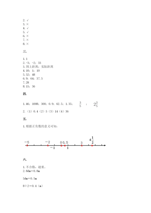 河南省平顶山市六年级下册数学期末考试试卷带答案（新）.docx