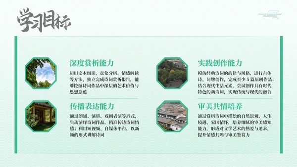 绿色古代文学诗词赏析PPT模板