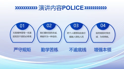 蓝色大气警察公安派出所工作总结动态PPT模板