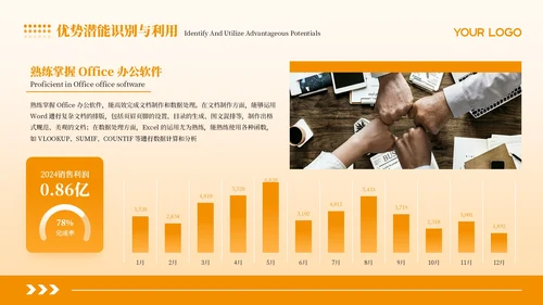 橙色商务简约个人发展职业规划PPT模板