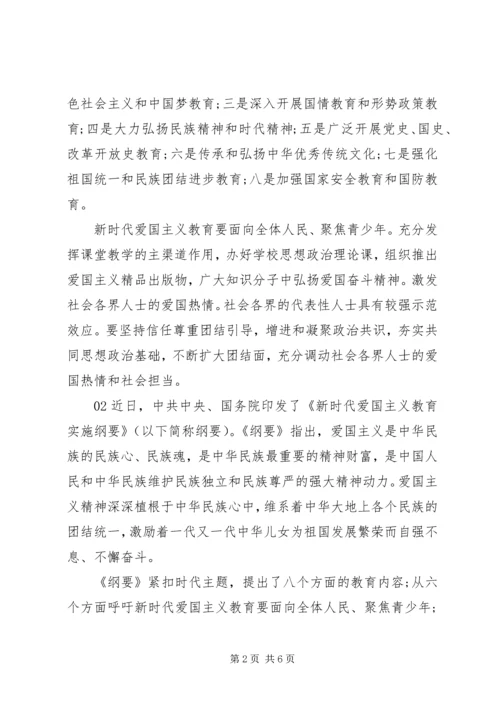 新时代爱国主义教育实施纲要学习心得个人感悟3篇.docx