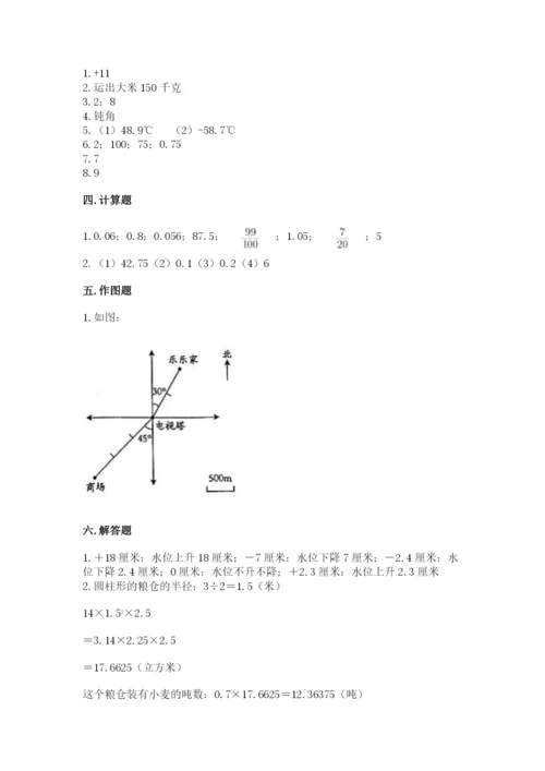 北京版小学六年级下册数学期末综合素养测试卷及答案（全国通用）.docx
